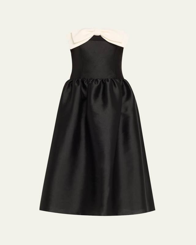 Taffeta Bow Midi Dress